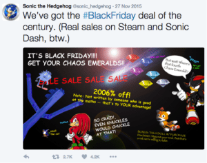 Sonic Black Friday Sales